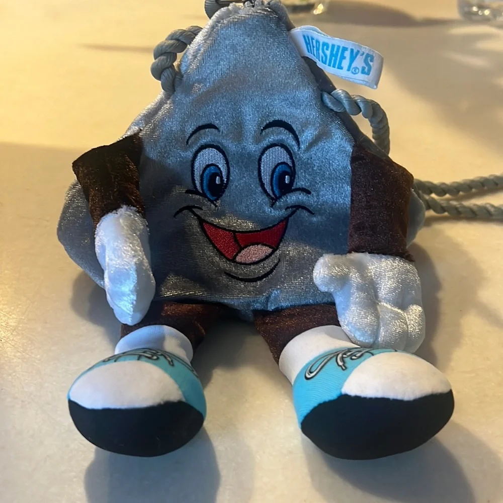 Kids Gray Hershey Kiss Plush Crossbody Bag